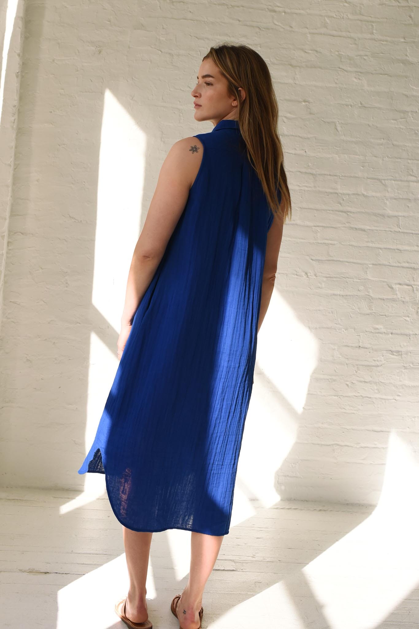 best sun dress for summer sleeveless cotton shirt dress. Brooklyn style cloth