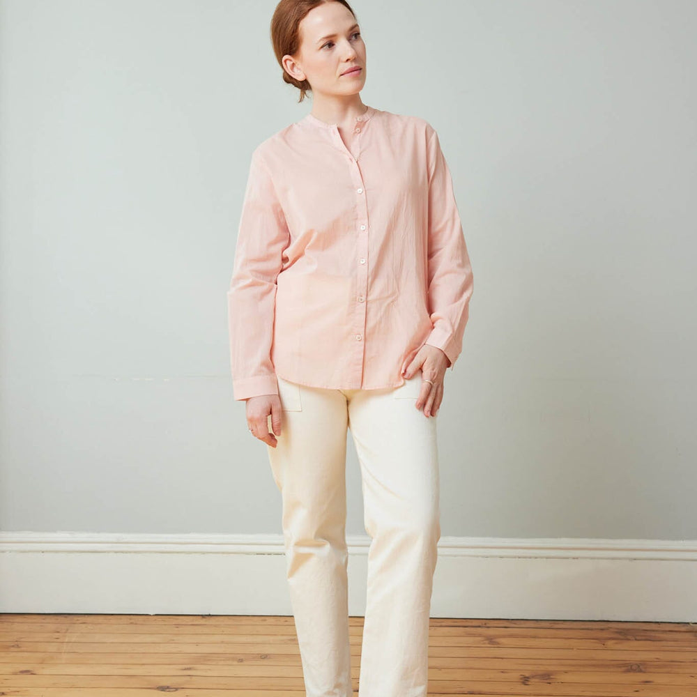 
                  
                    modern classic botton down band collar shirt. Perfect airy cotton summer shirt.
                  
                