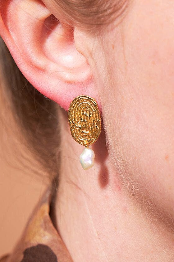 COG Earrings Thumbprint Earrings with Pearls