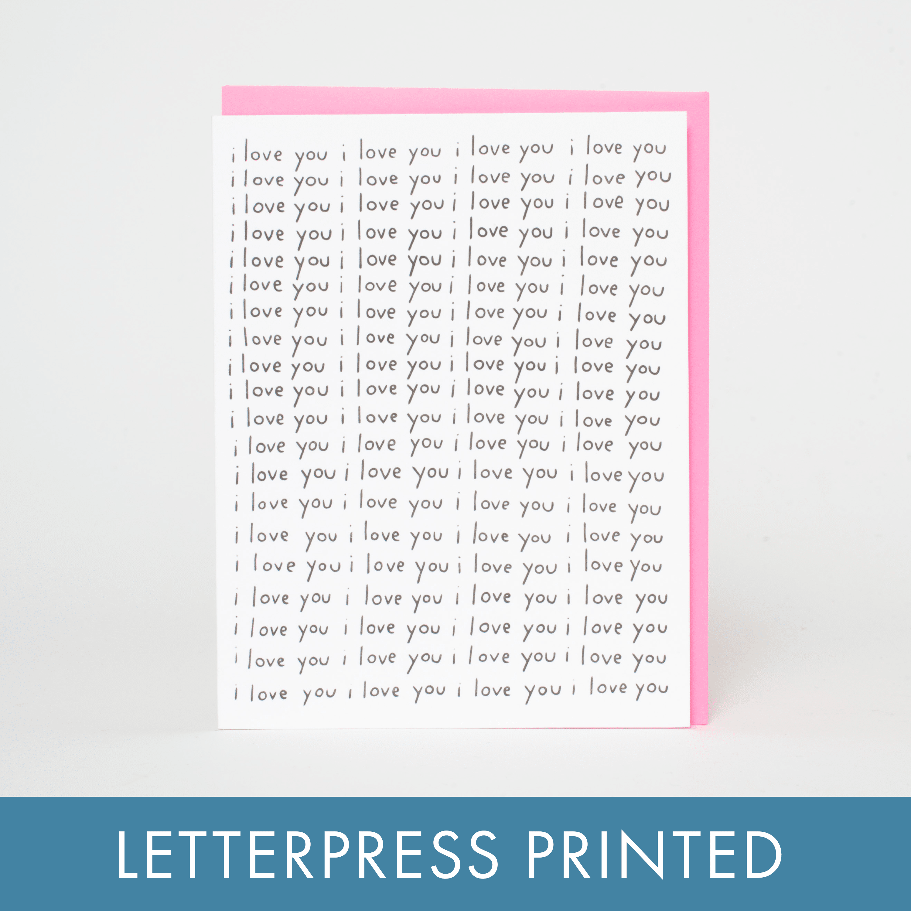 Egg Press - I Love You on Repeat Letterpress Card