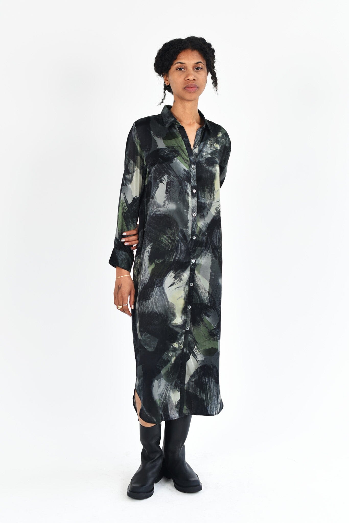 M.PATMOS Gibson Dress - Black Watercolor