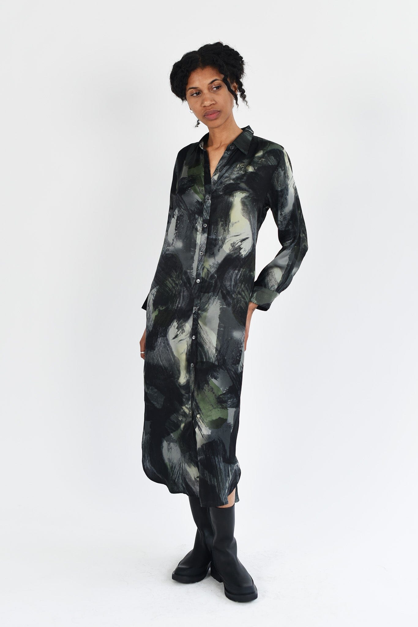 M.PATMOS Gibson Dress - Black Watercolor