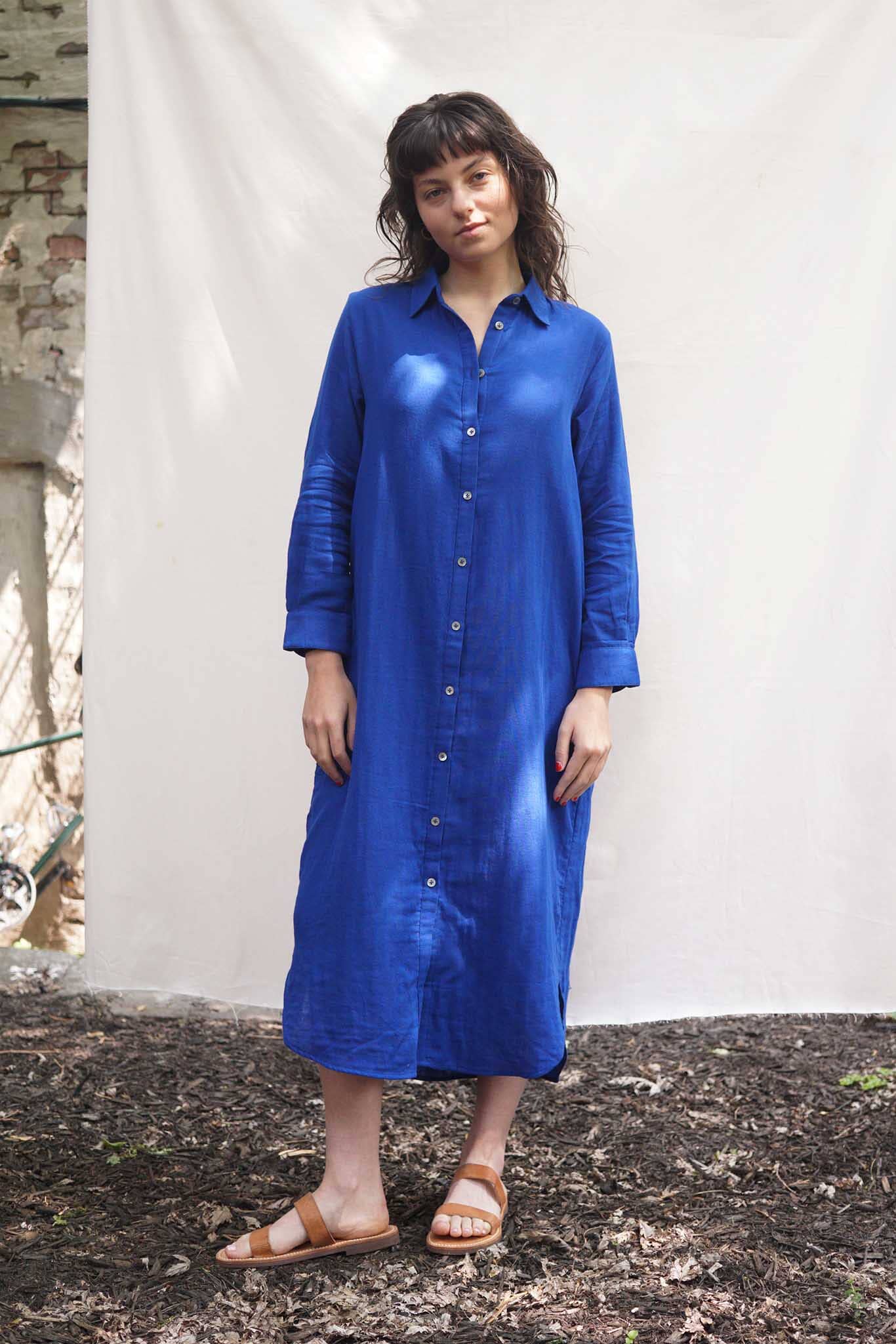 best sun dress for summer long sleeve cotton shirt dress. Brooklyn style