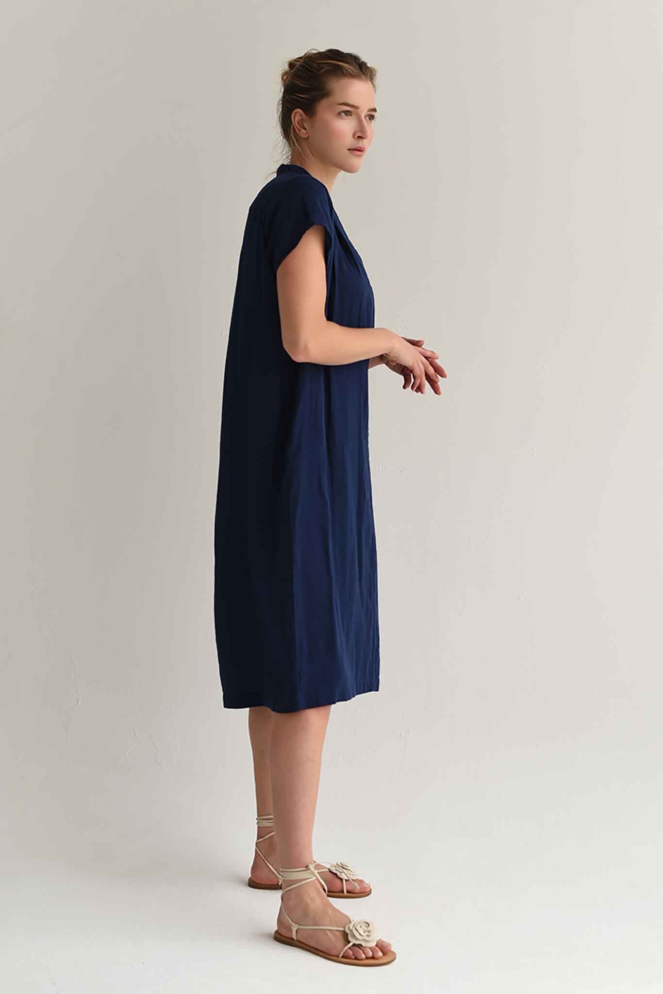 M.PATMOS Gigi V-Neck Dress - Navy