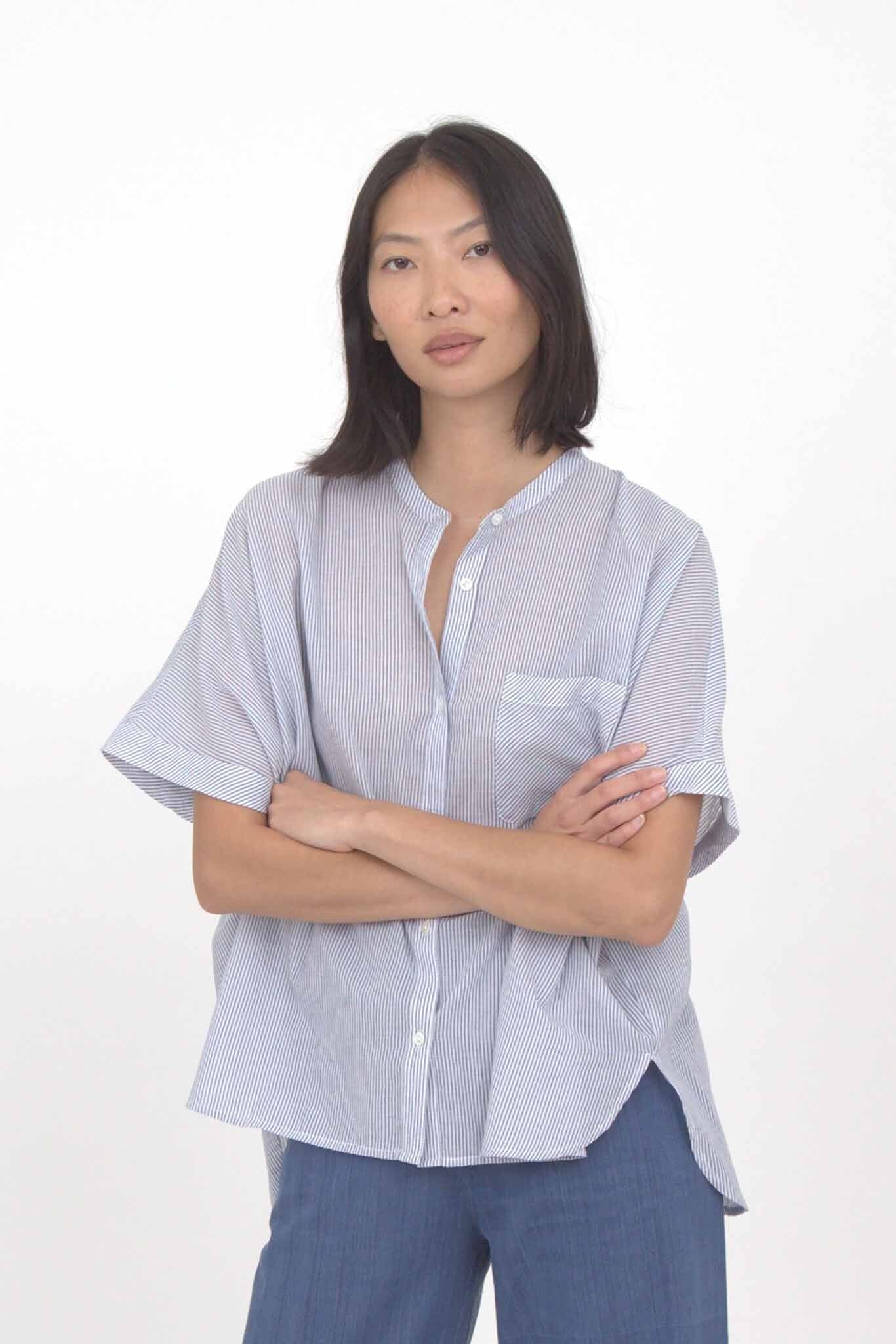 M.PATMOS Hannah Shirt - Mini Blue Stripe