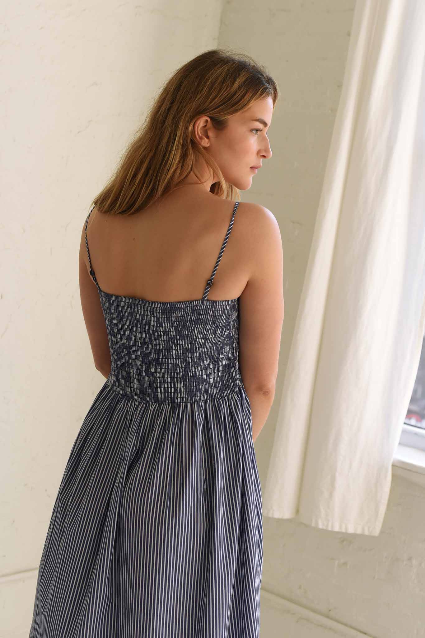 cute sun dress for summer. Strappy smocked dress for special occasions. Brooklyn Style