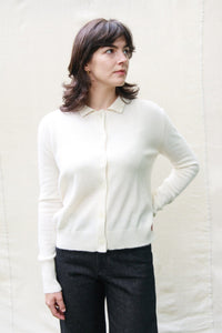 M.PATMOS Iris Collared Cardigan - Ivory