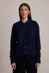 M.PATMOS Iris Collared Cardigan - Navy