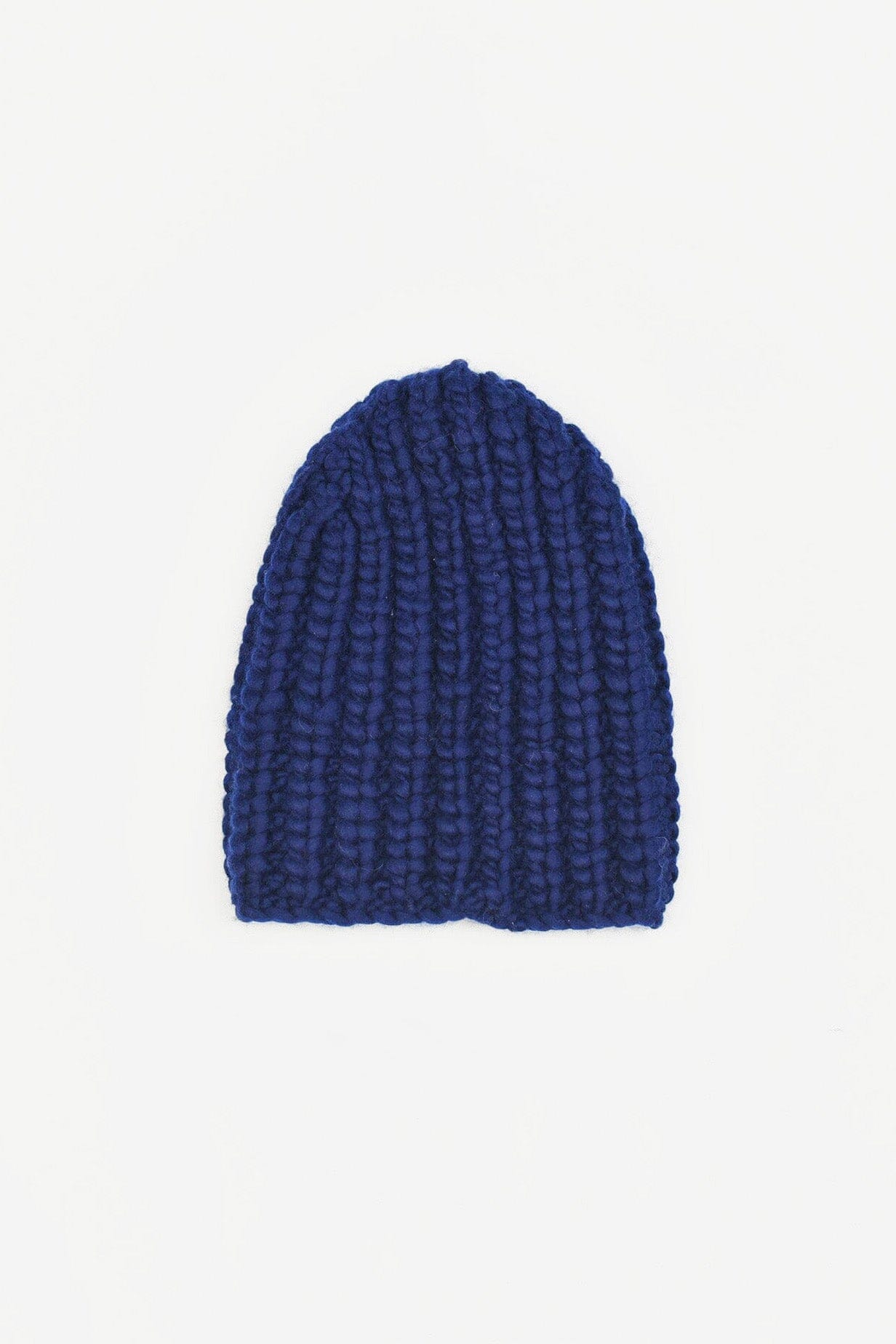 Hand knit navy wool winter hat. Made in Peru.