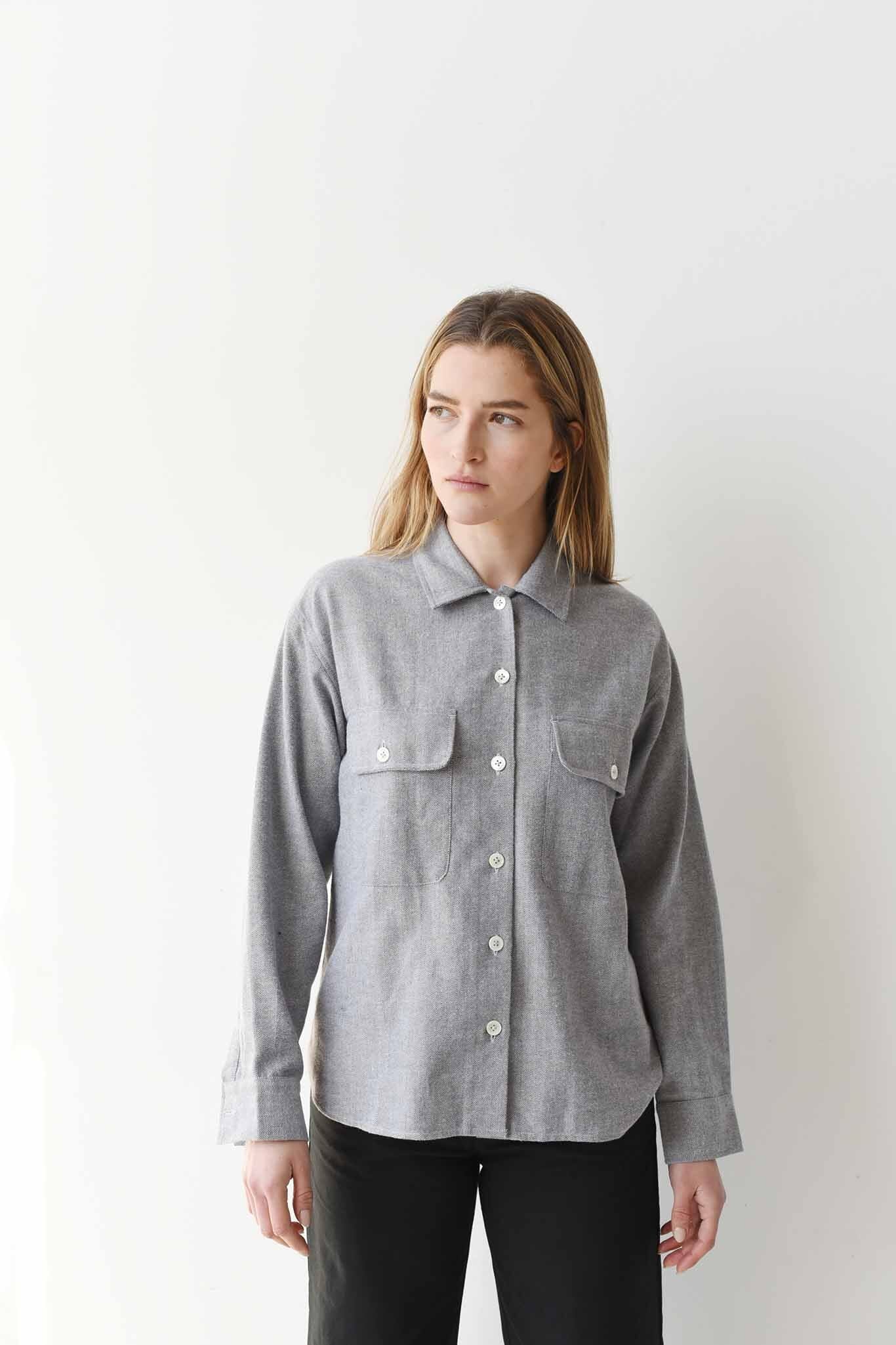 M.PATMOS Julie Shirt - Grey Herringbone