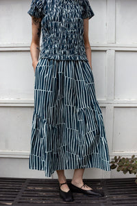 M.PATMOS Larson Skirt - Woodcut Deep Sea