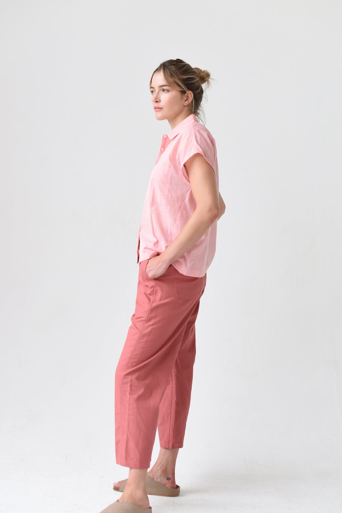 M.PATMOS Milton Collared Top - Soft Pink