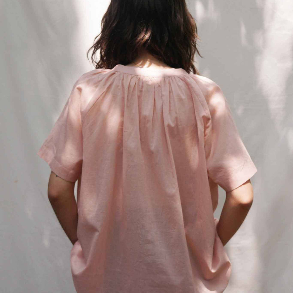 
                  
                    Airy cotton voile short sleeve shirt. Cute summer top.
                  
                