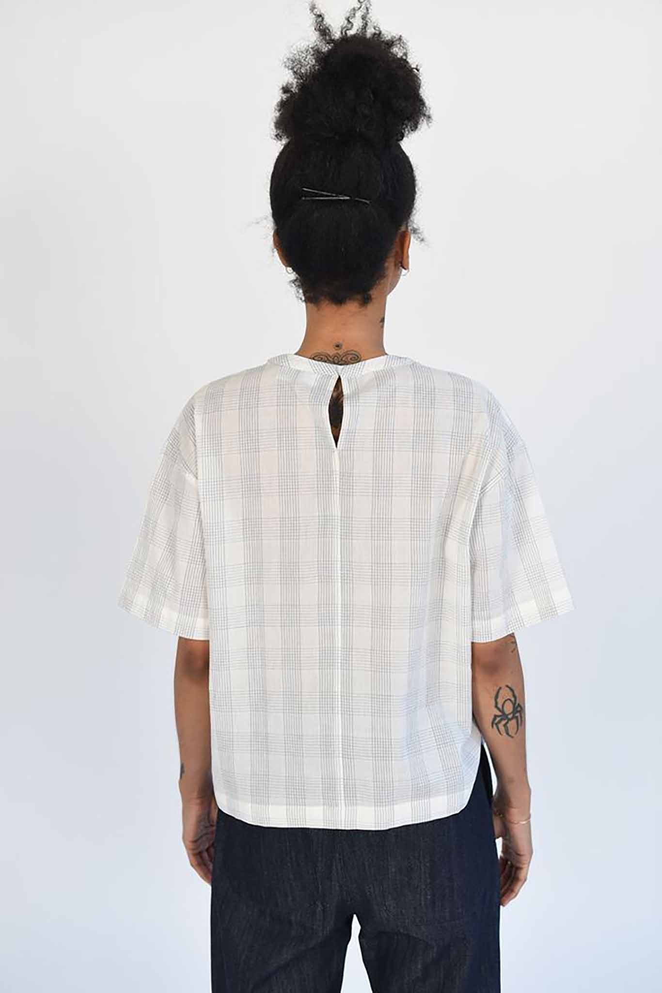 M.PATMOS Pete Tee - Ivory Grid