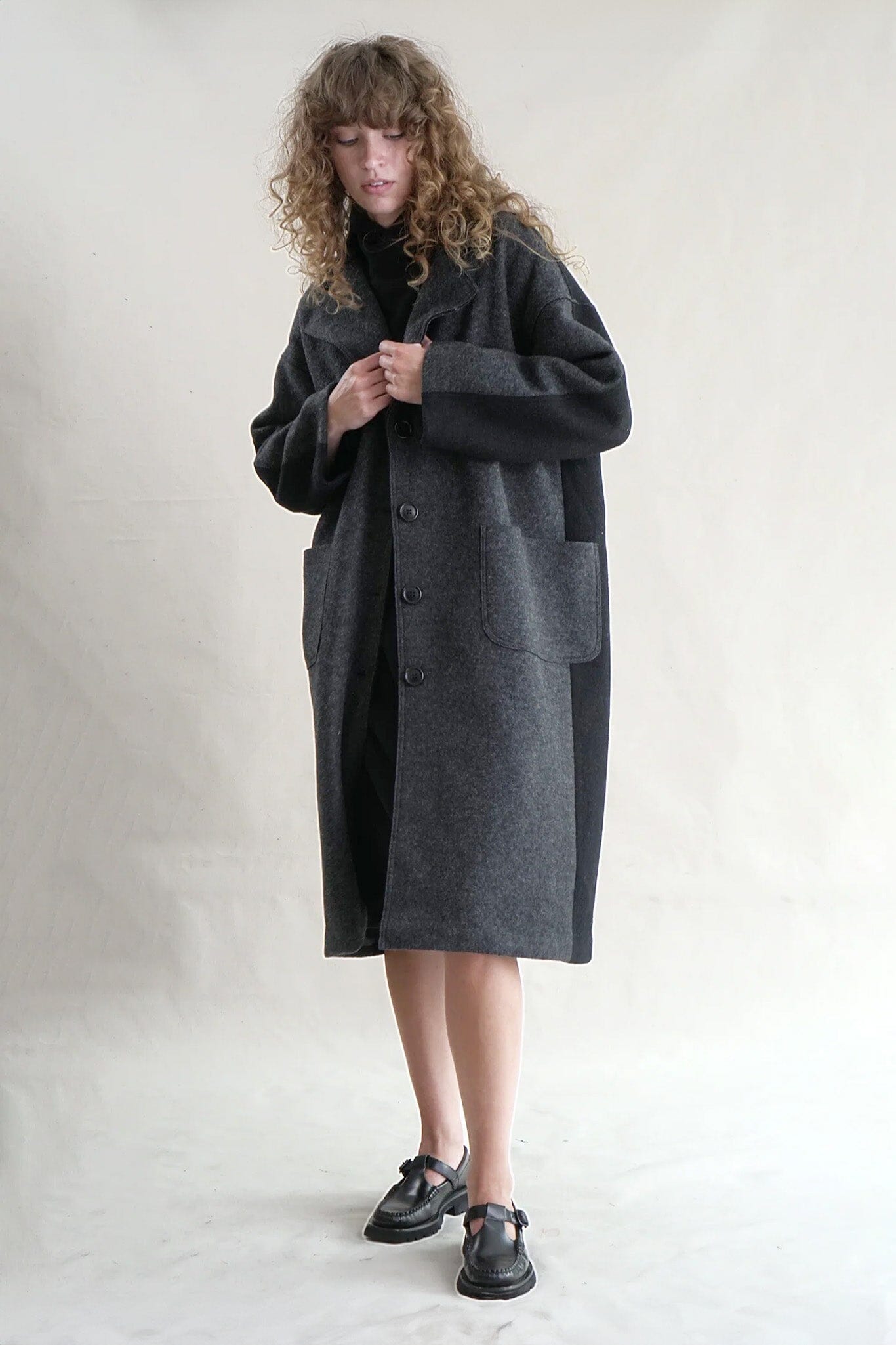 Proche - Coming and Going Coat in Black