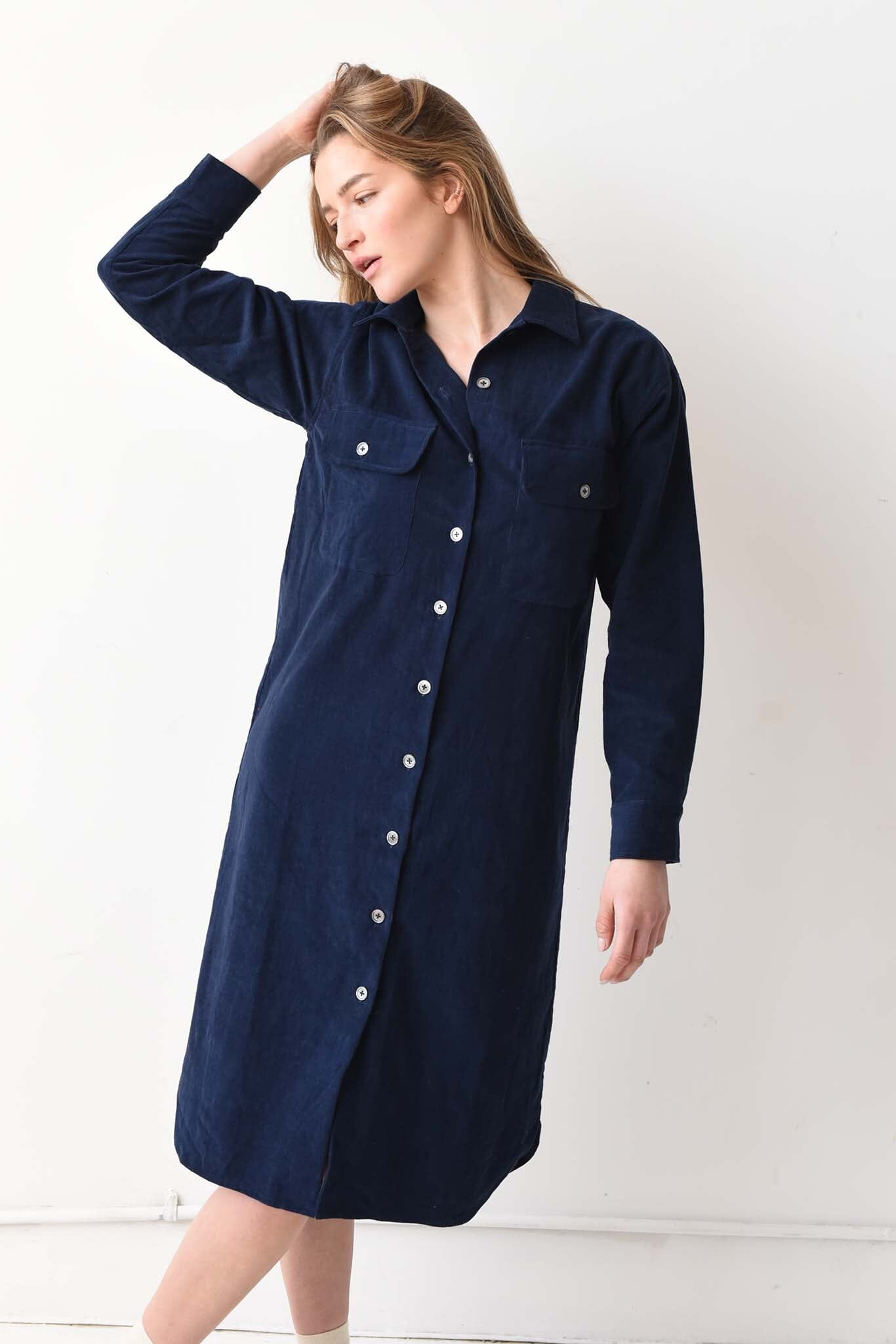 M.PATMOS Renzo Dress - Navy Corduroy