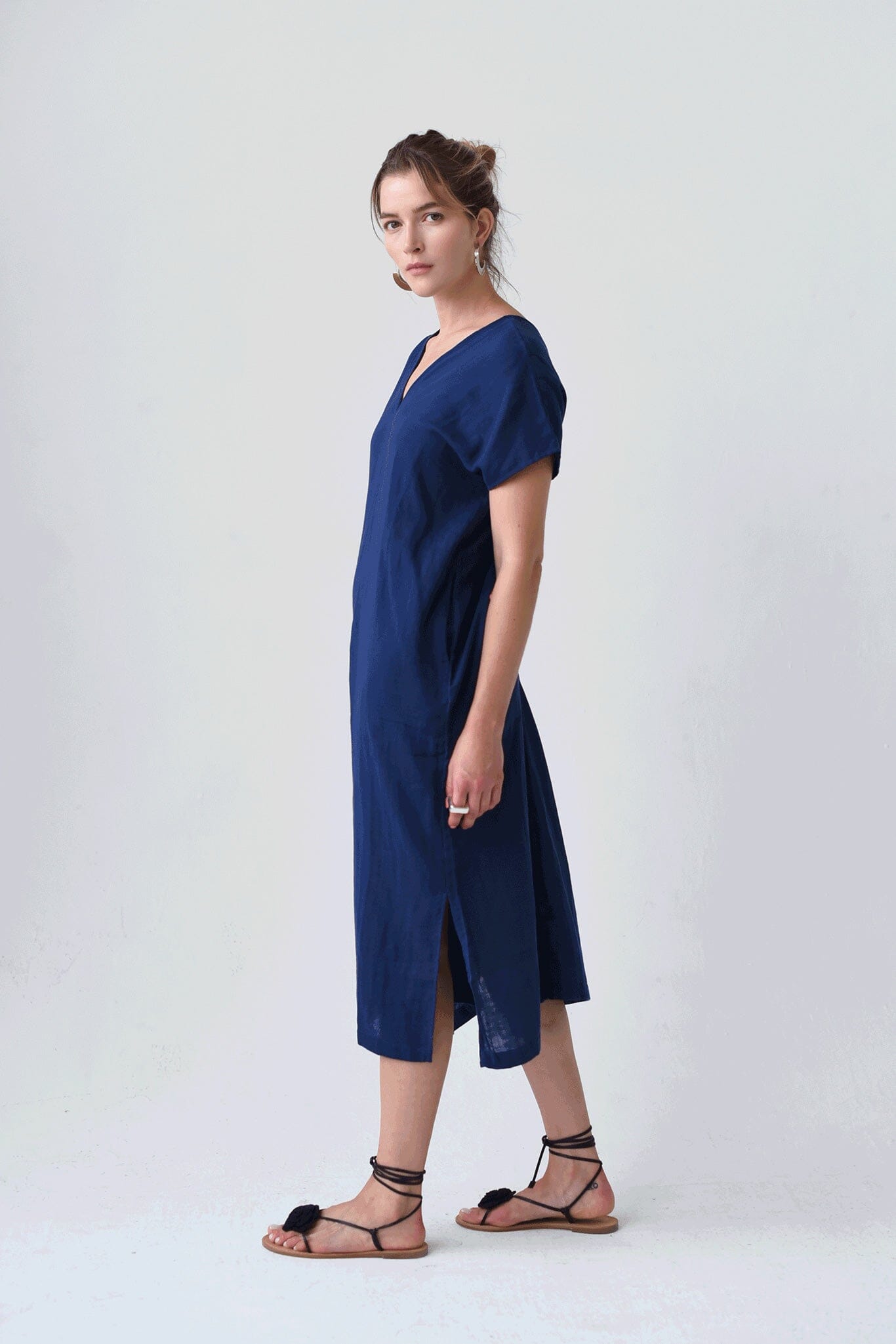 M.PATMOS Toby V Neck Dress - Navy