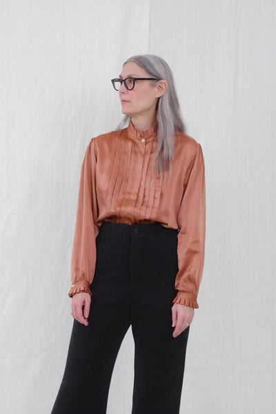 UQNATU Ruffle Blouse - Terracotta