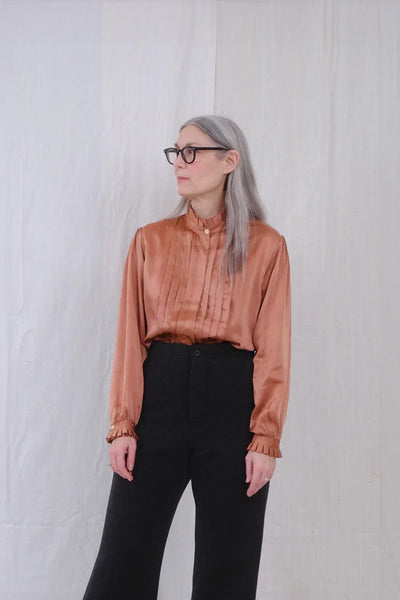 UQNATU Ruffle Blouse - Terracotta