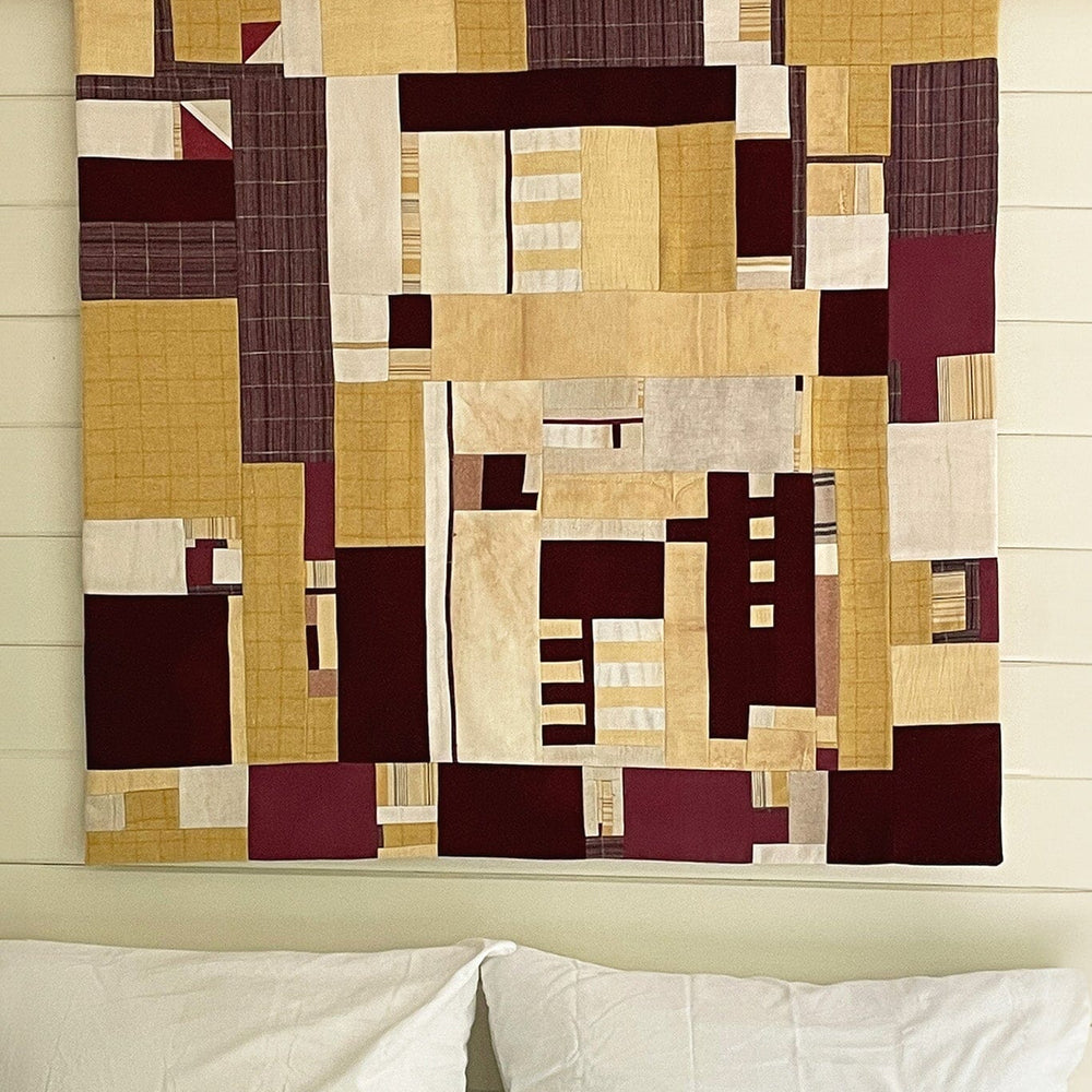 Various Mediums abstract patchwork quilted art