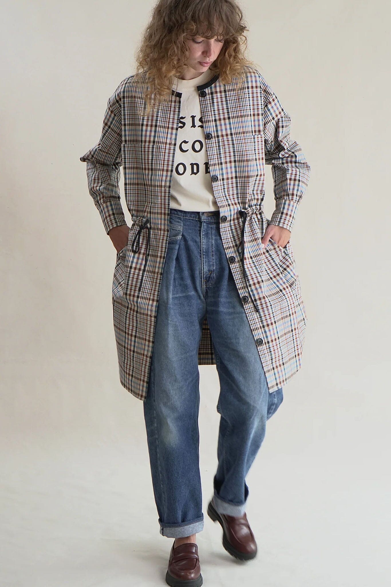 Proche - Plaid Anorak Dress