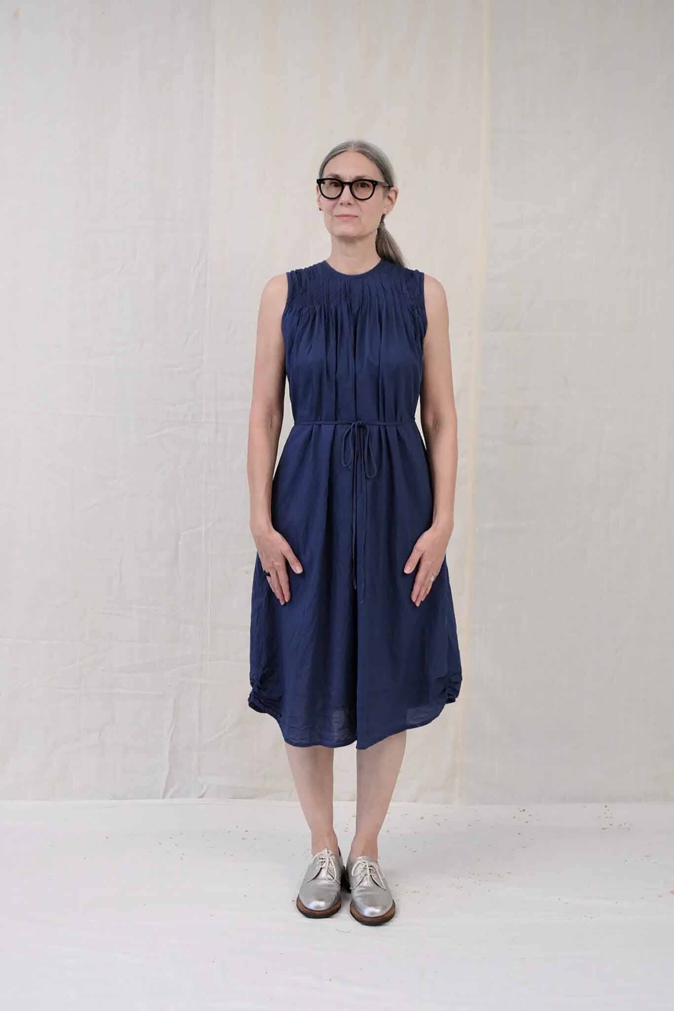 UQNATU Pintuck Dress - Indigo