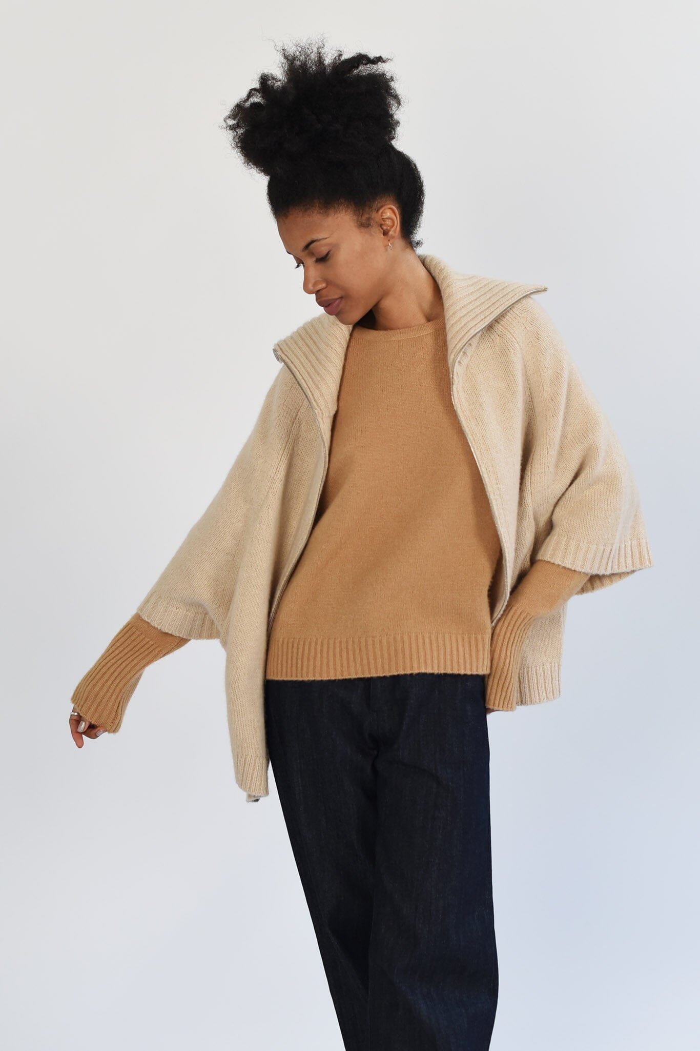 M.PATMOS Athena Zip Cardigan - Wheat