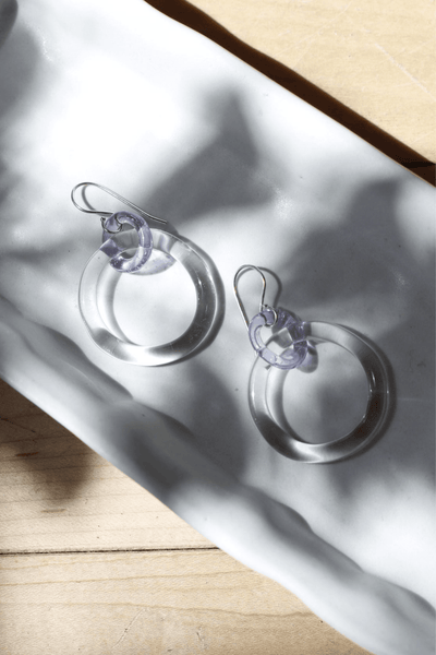 Jane D'Arensbourg Clear Hoops - Lilac