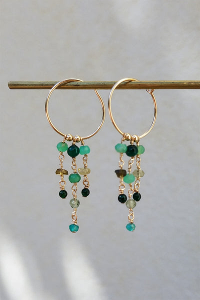 Cobamae Chandelier Hoops - Green