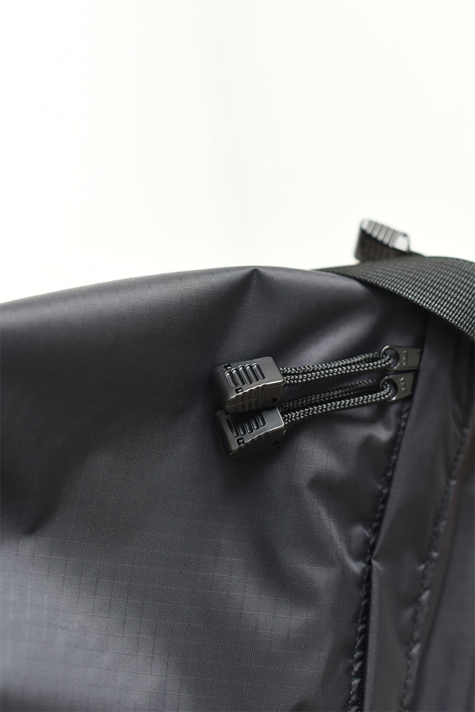 
                  
                    The zipper detailing of a black nylon crossbody bag for everyday wear
                  
                