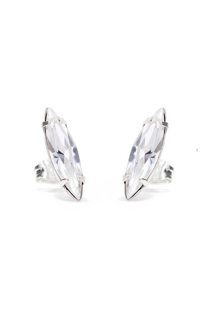 Bing Bang Crystal Shard Studs - Clear/Silver