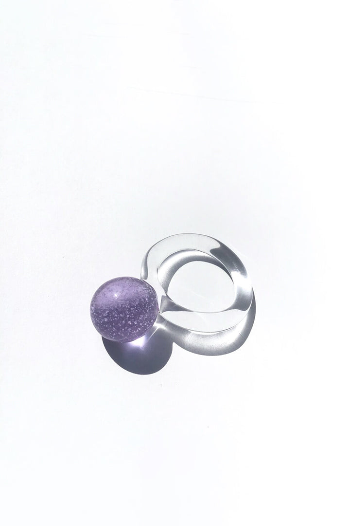 Jane D'Arensbourg Orb Glass Ring - Lilac