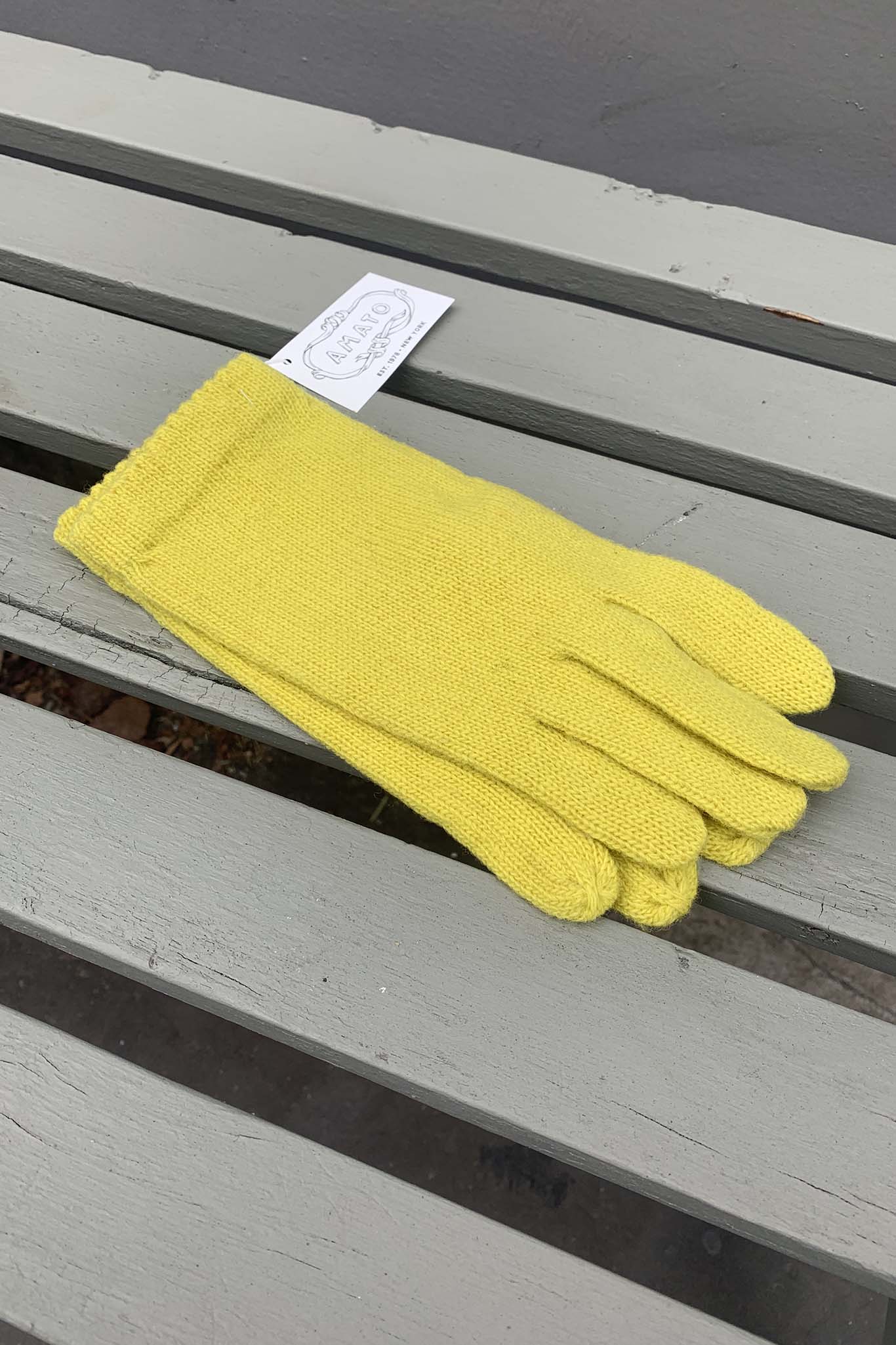 Amato Classic Knit Glove - Yellow