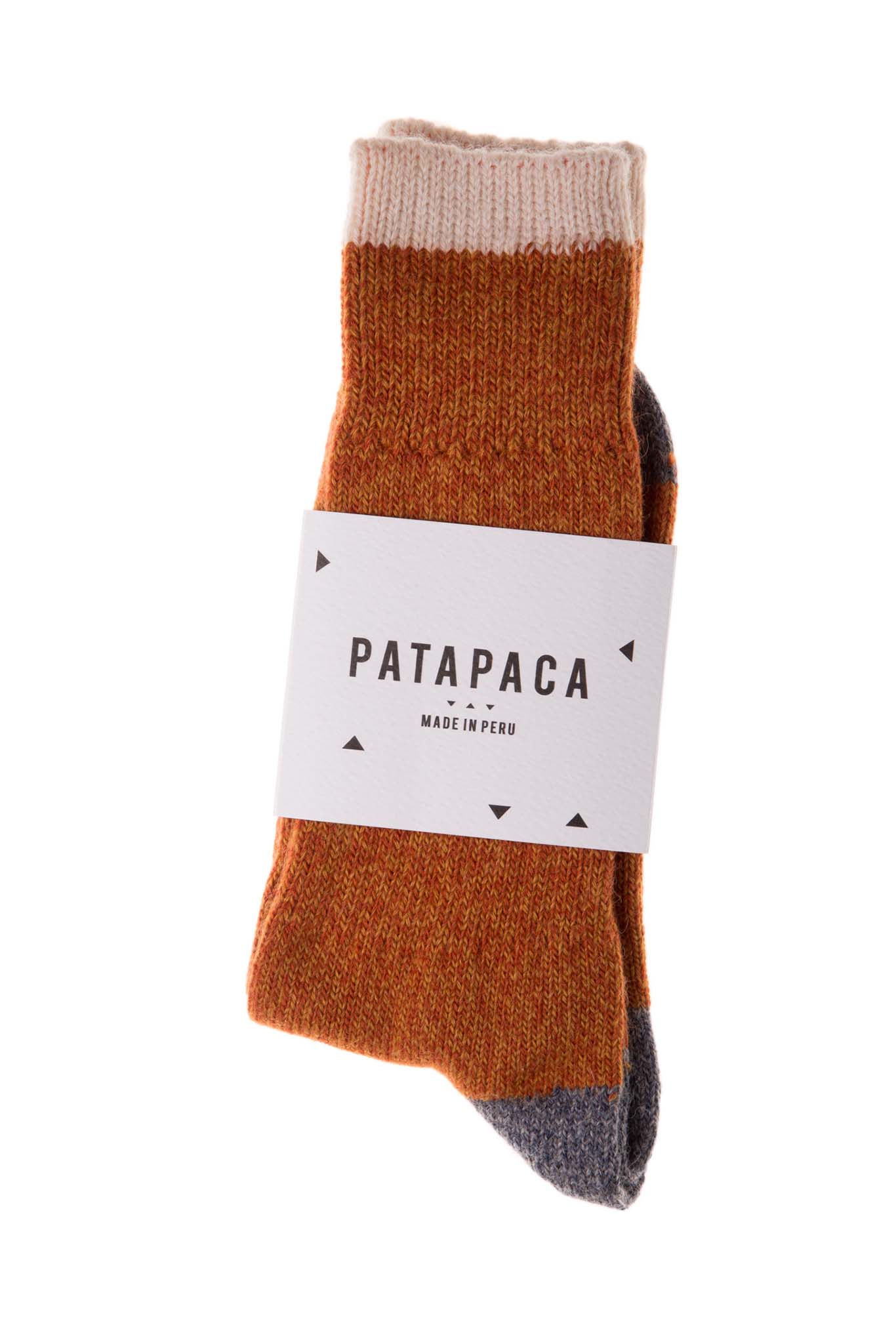 Pata Paca Socks - Melange Orange + Grey