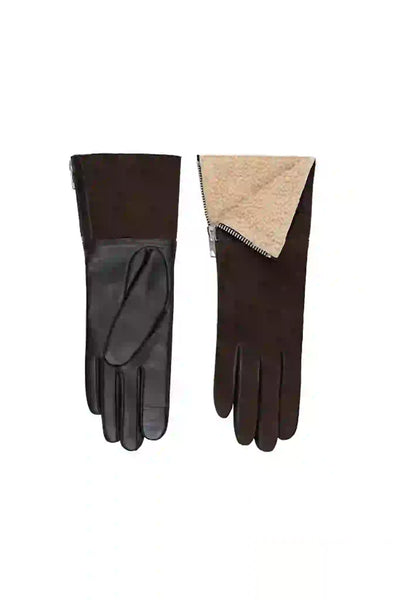 Amato Touch Suede Shearling Glove - Brown