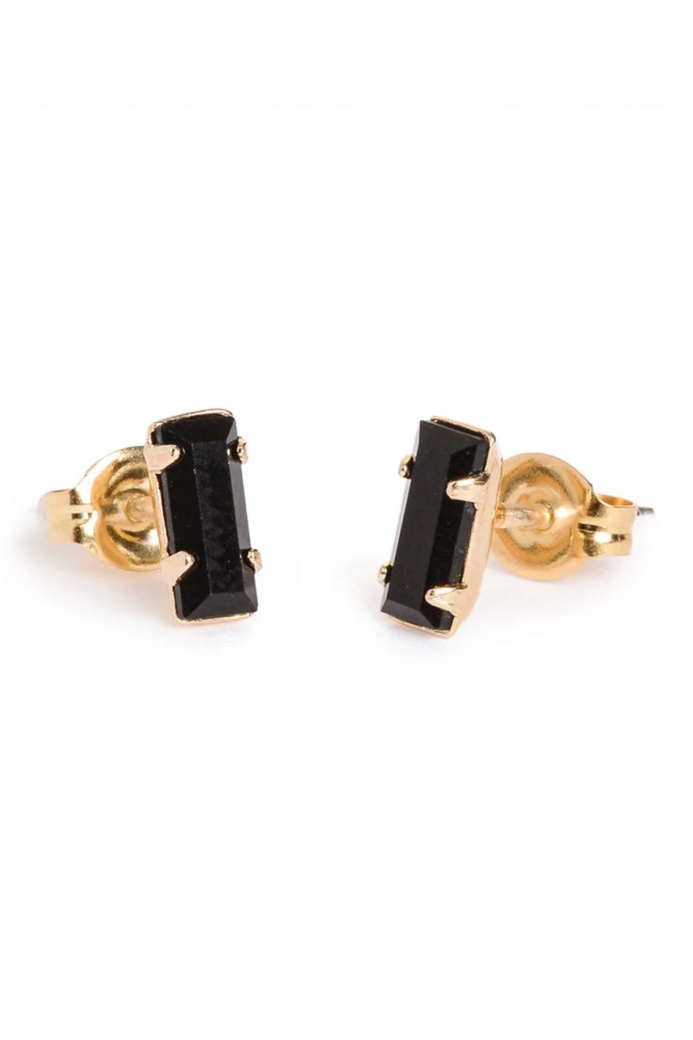 Bing Bang Baguette Studs - Jet Black