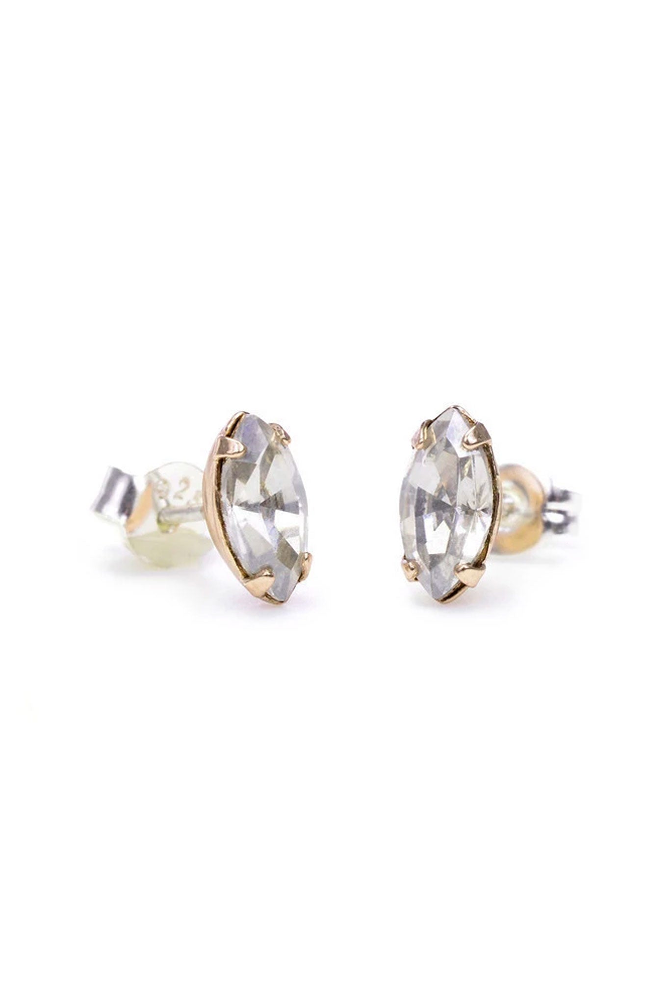 Bing Bang Tiny Marquis Studs - Clear