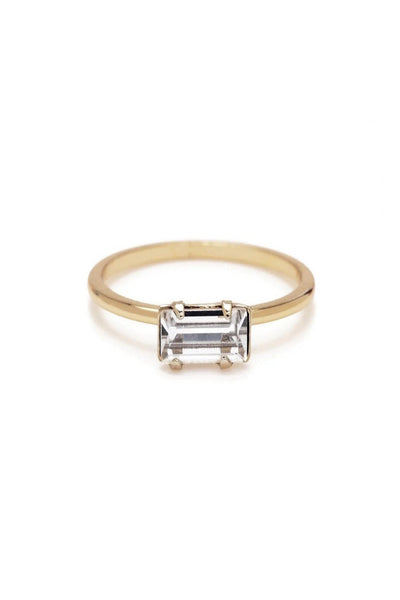 Bing Bang Baguette Ring - Clear/Gold