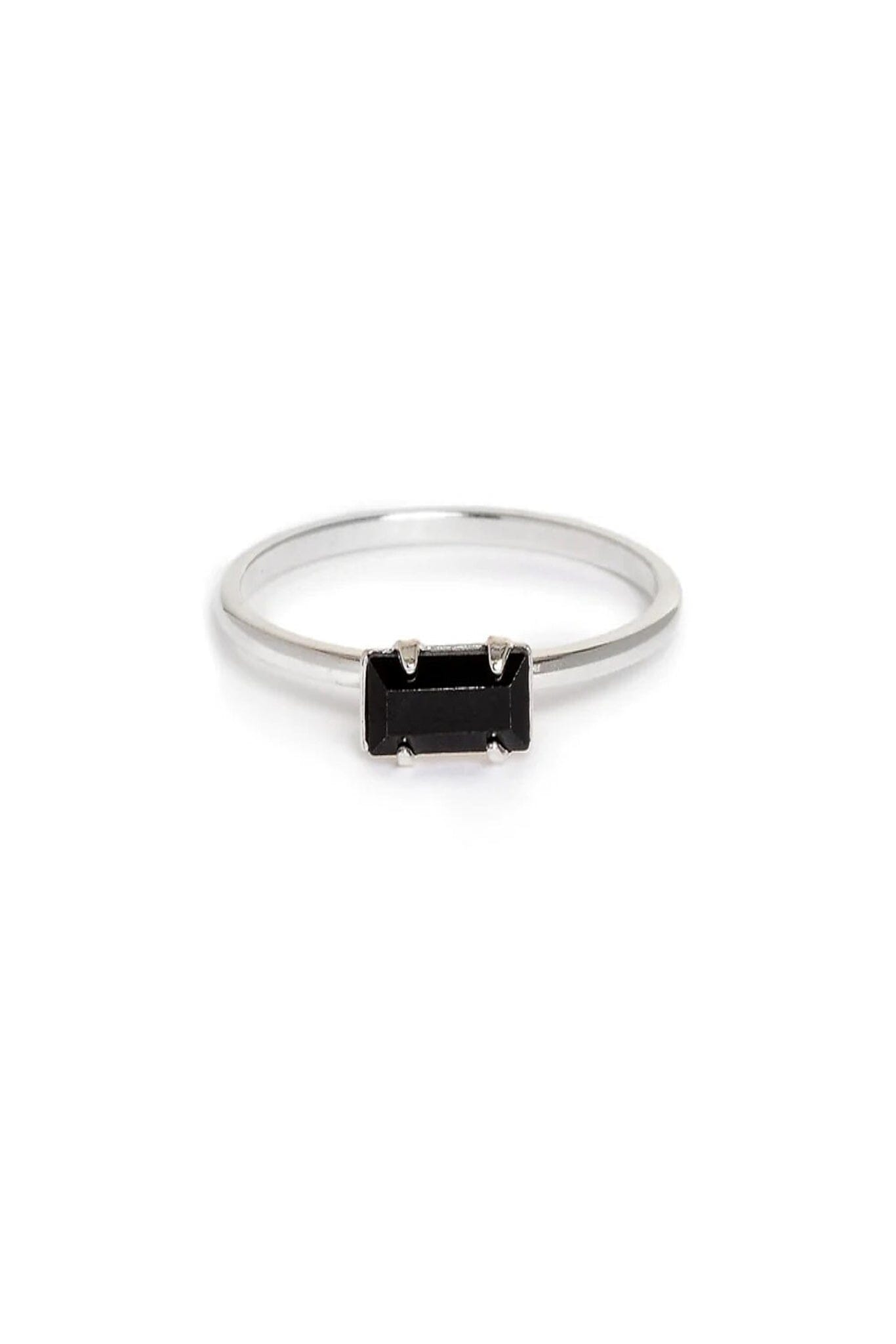 Bing Bang Baguette Ring - Jet Black/Silver