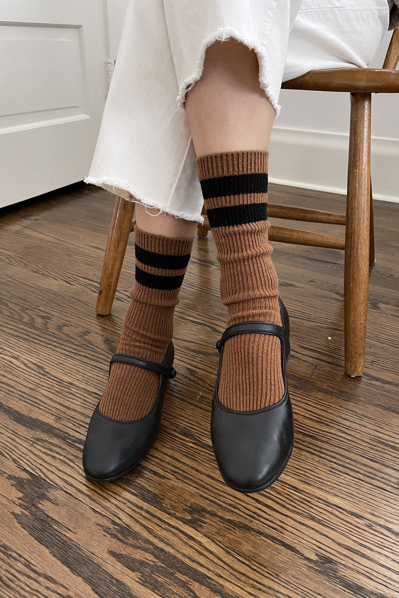 Le Bon Shoppe Grandpa Varsity Sock - Tawny