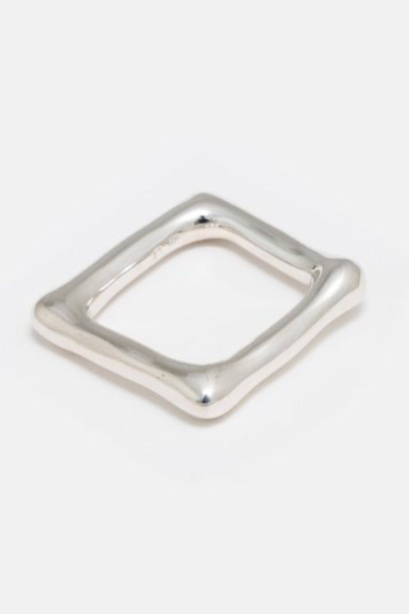 A solid heavy silver square band ring