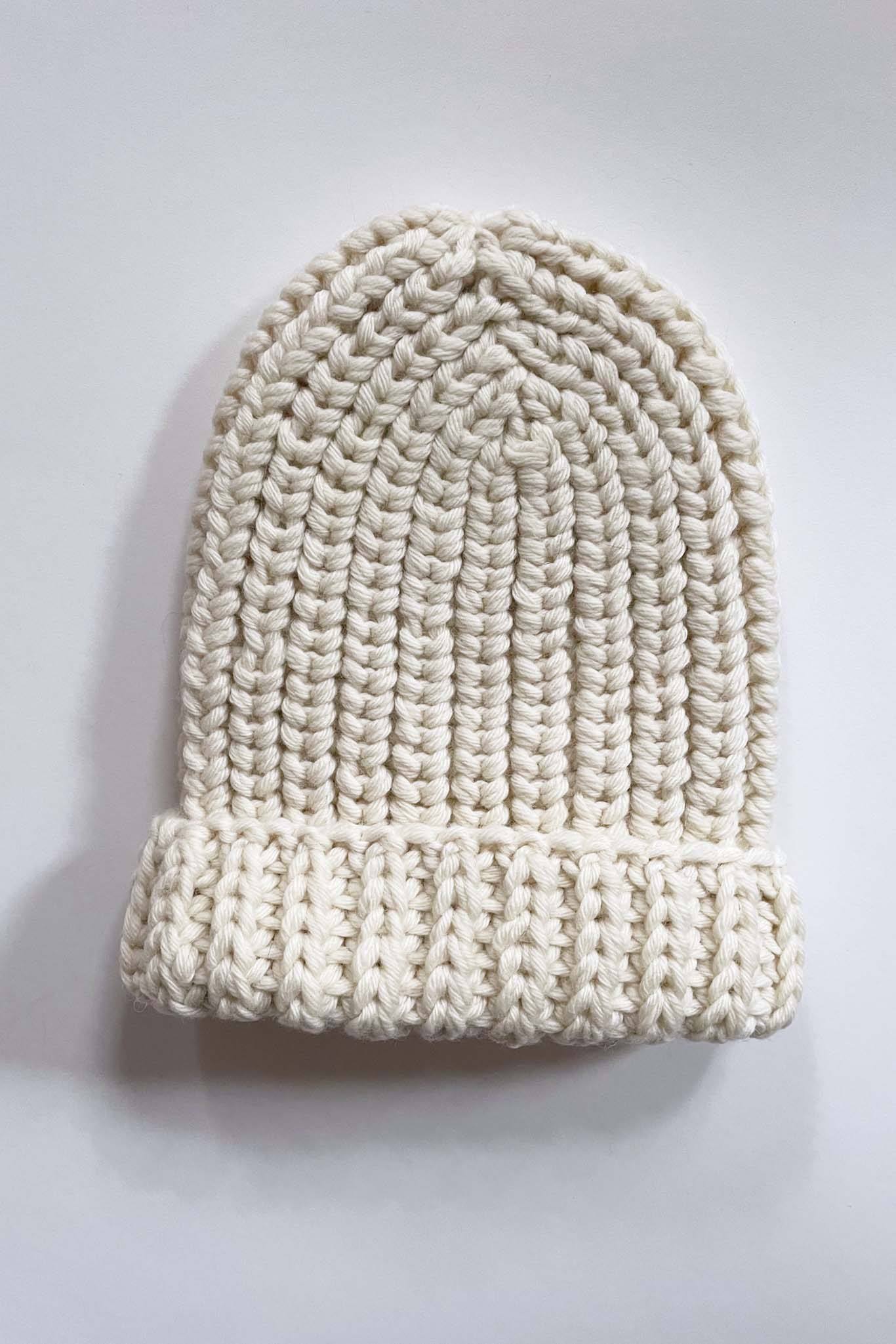 Hand knit wool hat perfect for fall and winter. Made in Perul