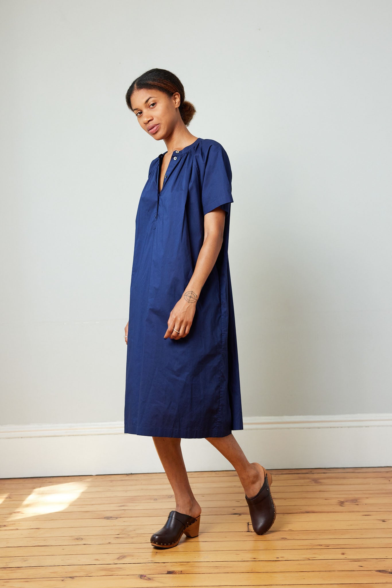 best summer band collar cotton shirt dress brooklyn style cloth