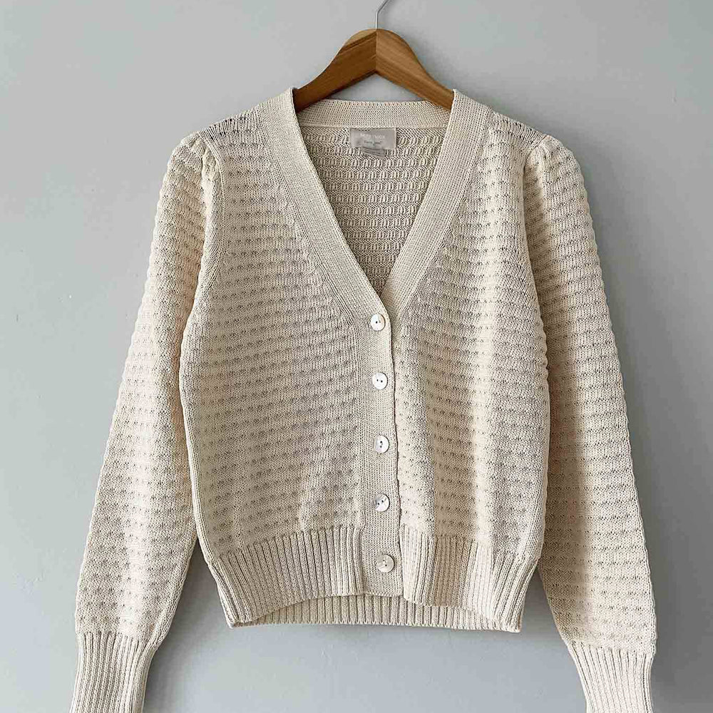 
                  
                    luxe cotton textured knit v-neck cardigan. Made in Peru. Brooklyn Style.
                  
                