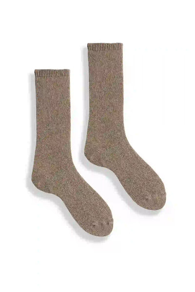 lisa b. Basic Wool Cashmere Sock - Mushroom